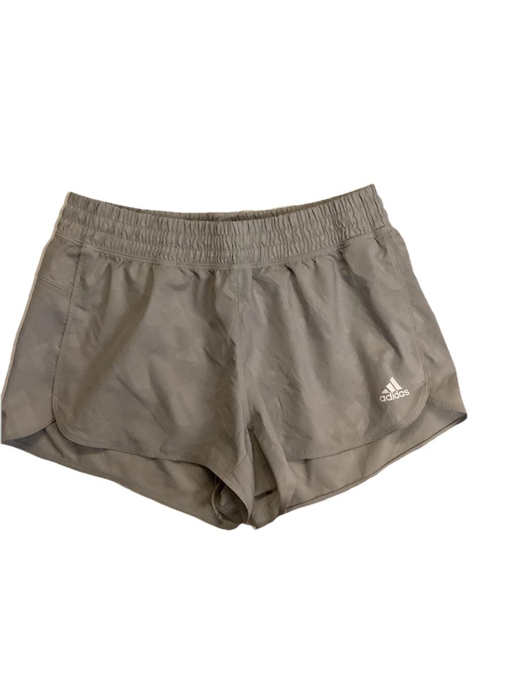 adidas AEROREADY Women's Athletic Shorts Gray Lightweight Elastic Waist